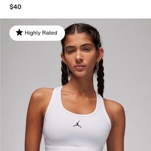 Nike White Sports Bra with Black Logo
